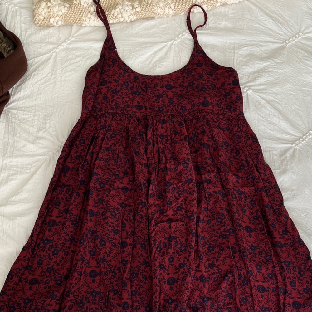 NATURAL LIFE Red and Black Floral Mini Dress